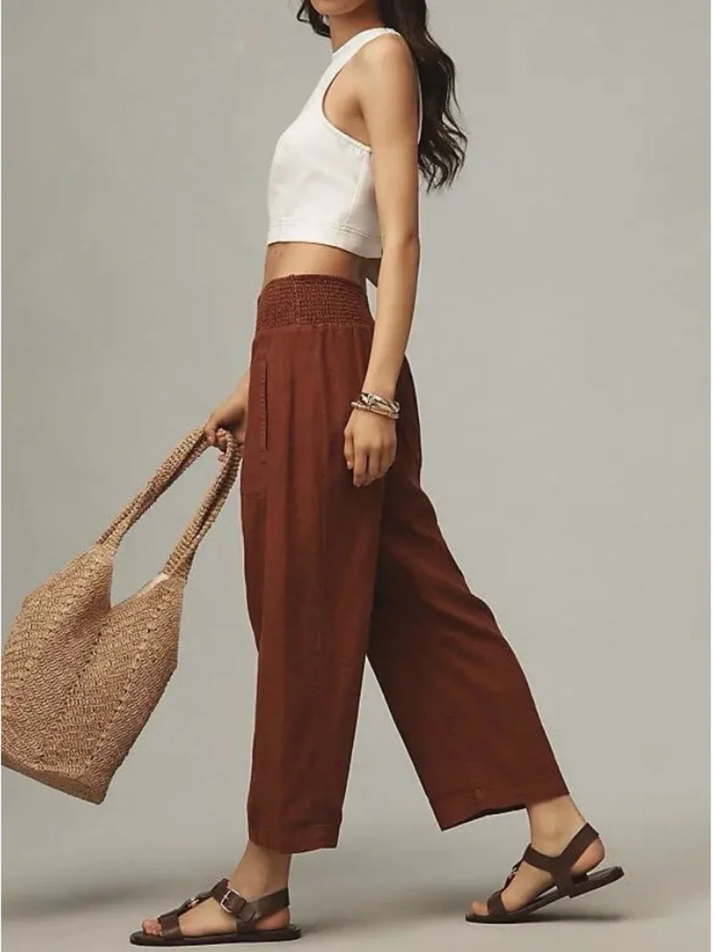 Anthropologie Reese Linen Blend Pants by Pilcro - Picture 1 of 6